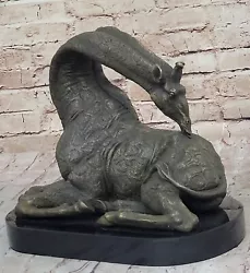 Buy Giraffe Giraffes Bust Bronze Sculpture Handmade Statue Art Figurine Figure • 190.72£
