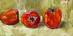 Buy Original Oil Painting Kitchen Fruit Decor Persimmon Fruits Hand Painted Canvas • 134.82£