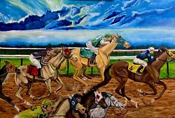 Buy Original Oil Painting Horse Race Bt Bailey Gardner 2x2.5 Feet  • 150£