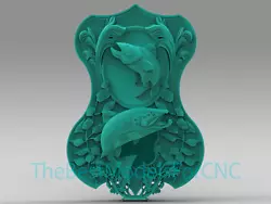 Buy 3D Model STL File For CNC Router Laser & 3D Printer Salmon Fish Shield • 2.47£
