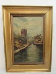 Buy An Original Antique Painting Signed F Gray - Oil On Canvas -  Chester Canal  • 20£