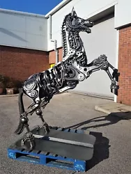 Buy Horse Rearing Life Size Model Metal Art Productions Sculpture Handmade Recycled • 8,999.99£