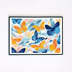 Buy Butterflies Abstract Painting Illustration 7x5 Retro Decor Wall Art Print  • 3.95£