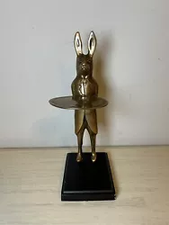 Buy Vintage 11  Tall Bronze Mr. Rabbit Business Card Jewelry Keys Holder Bunny • 334.59£