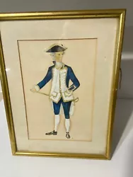 Buy Vintage Framed Painting Watercolour Naval Military Man Signed G • 15£