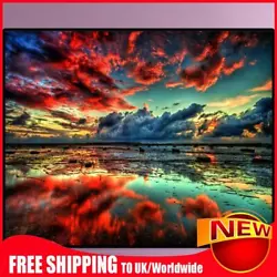 Buy Painting By Numbers Kit DIY Red Cloud Hand Painted Canvas Oil Art Picture Gift • 7.31£