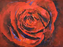 Buy JAY JACK JUNG (1955) Original Abstract Red Rose Flower Acrylic Painting Signed • 355.21£