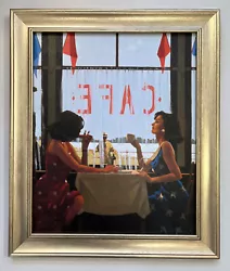Buy Jack Vettriano - Cafe Days Framed Canvas Effect Painting Print 51cm X 43cm • 47£