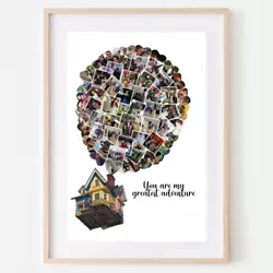 Buy Personalised Disney Up Collage Photo Balloon Print, Art Print, Up Print, #5534 • 16.99£