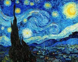 Buy The Starry Night (1889) Vincent Van Gogh Famous Wall Art Poster Print • 6.49£