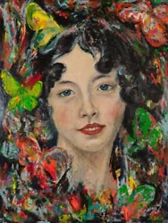 Buy Original Painting Butterfly Girl  By MK Anisko Pamela Rys Portrait Painting • 2,500£