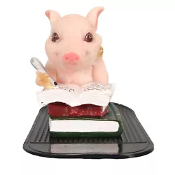 Buy Pig Statue Look Hand Painted Resin Book Reading Piggy Figurine For Garden Eom • 14.35£