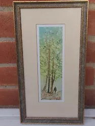 Buy Water Colour Painting, Man Taking A Walk In The Woods, Signed Picture, 18x 34cm • 7.99£