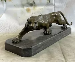 Buy Real Bronze Cougar Panther Mountain Lion Statue Sculpture Statue Figurine DEAL • 198.44£
