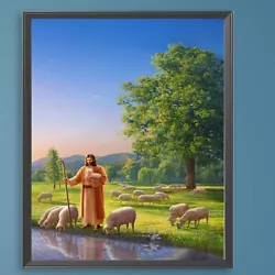 Buy Paint By Numbers Kit On Canvas DIY Oil Art Jesus The Sheepherder Picture 40x50cm • 7.19£