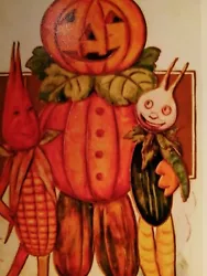 Buy Vintage Pumpkin And Carrot Halloween Print Picture Collectable Art 🎃 • 1.10£