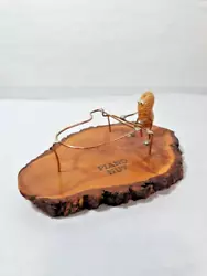 Buy Vintage Metal Open Sculpture Peanut Playing Piano Unique Home Decor Wood Base • 20.63£