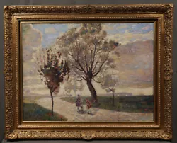Buy American Large Antique Oil Painting Mountain Trees Forest Landscape Signed  • 31,179.70£