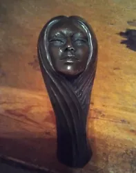 Buy John Letts Bronze Resin Sculpture Of Female Face With Long Hair Figurine Signed • 31£