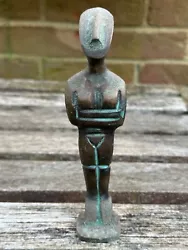 Buy Cycladic Bronze Idol Figurine Figure Sculpture Ancient Art Abstract Simplicity • 50£