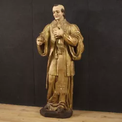 Buy Great Sculpture Antique Religious Painted Wooden Statue Saint Francis 700 • 10,800£