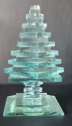 Buy  Awesome Stacked Glass Art Pine Christmas Tree Sculpture Abstract  • 41.34£