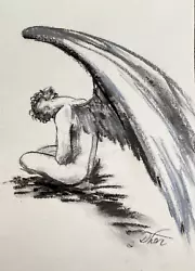 Buy Fallen Angel Impressionism Pastel Painting Drawing Dorothy Laz Vine Dr7 • 32.25£