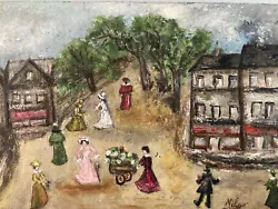 Buy Very Pretty Painting Scene Of Village Art Raw Outsider Naif 1950 To Identify • 158.19£