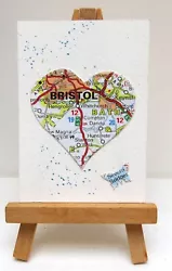 Buy ACEO Bristol Heart & Butterfly Miniature Map Print • 4.99£