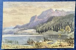 Buy Antique Miniature Watercolour Painting, Rugged Mountains, George Chance, C.1880 • 6£