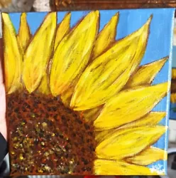 Buy SUNFLOWER Acrylic Painting On Canvas With Coa (Original/Signed) • 29.99£