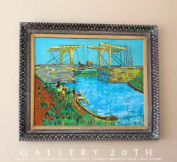 Buy 1965 Original Oil Painting Reproduction! Van Gogh's Langlois Bridge At Arles! • 1,973.40£