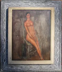 Buy Antique Fine Oil Modernist Painting Nude & Cat Inspired By Modigliani Nyc Estate • 19,872.49£