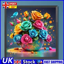 Buy 5D DIY Full Round Drill Diamond Painting Colourful Flowers Kit Home Decor30x30cm • 6.09£