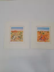 Buy 2x Helen Wiltshire Australia Art Prints Emu, Kangaroo 27x24cm Unframed • 9.99£