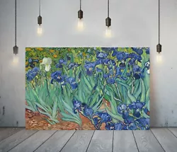 Buy Van Gogh Irises -framed Canvas Painting Wall Art Picture Paper Print- Purple • 59.99£