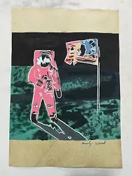Buy Andy Warhol Painting On Paper (handmade) Signed And Stamped Mixed Media • 45.28£
