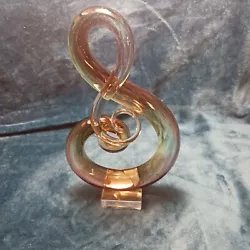 Buy Art Glass Trebel Clef Sculpture On Glass Base 14  2 Tone Amethyst And Amber • 37.64£