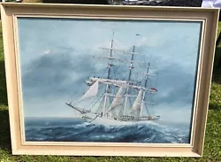 Buy Stunning Oil Painting Of A Ship On Open Water Check The Detailing Very Nice Oil. • 15£