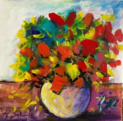 Buy Flowers Still Life Floral Painting 12x12 Impressionism Csa • 37.56£