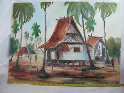 Buy Original Painting Tropical Village Scene 60 X 46cm • 78£