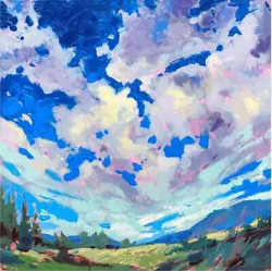 Buy Chris Long The Long Painter Original Painting 'Clouds Mr. Rainier' 8 X8  • 519.75£