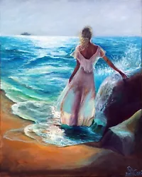 Buy Obk Art Prints Sale 20% Off Seascape Woman At The Beach By Olga Begisheva K. • 29£