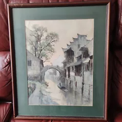 Buy South China Water Town, Watercolour Painting, By Singapore Artist Chen Chudian • 600£