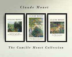 Buy Camille Monet Set Of Three Paintings - Claude Wife Art Print Posters • 199£