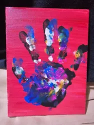 Buy A6 Handpainted/printed Canvas Unframed - Worlds Within My Hand • 2.50£