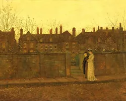 Buy JOHN ATKINSON GRIMSHAW CANVAS PICTURE PRINT WALL ART - In The Golden Gloaming • 17.95£