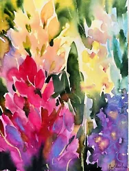 Buy Original Watercolor Painting Paintings Landscape Watercolor Picture Flowers • 6.01£