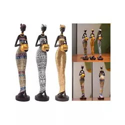 Buy African Figurine Collectible Women Statue For Restaurant Desktop Entrance • 19.88£