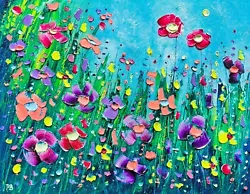 Buy  Colourful Flowers In Love , An Original Oil Painting On Canvas, By Phil Broad • 9.95£